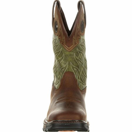 Durango Maverick XP Waterproof Western Work Boot, OILED BROWN/FOREST GREEN, W, Size 7.5 DDB0177